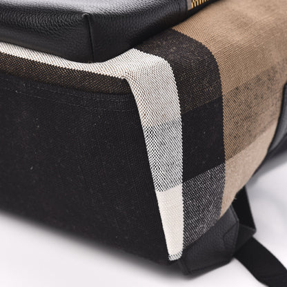 Burberry Mega Check Calfskin Abbeydale Simple Backpack Black Camel 8 of 9