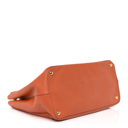 Prada Saffiano Cuir Medium Double Bag Papaya 4 of 19