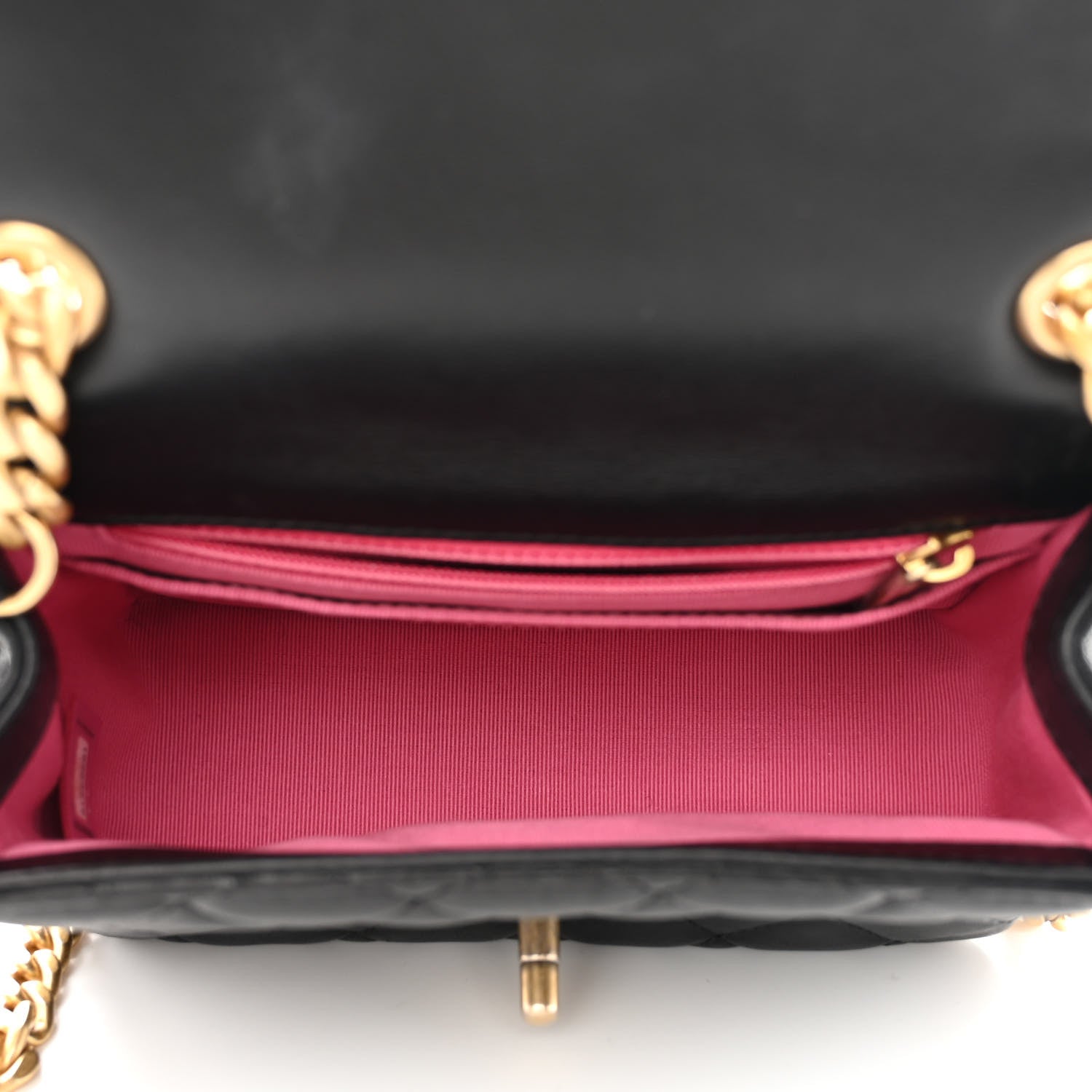 Chanel Lambskin Resin Quilted Mini Pearl Samba Square Flap Black 5 of 11