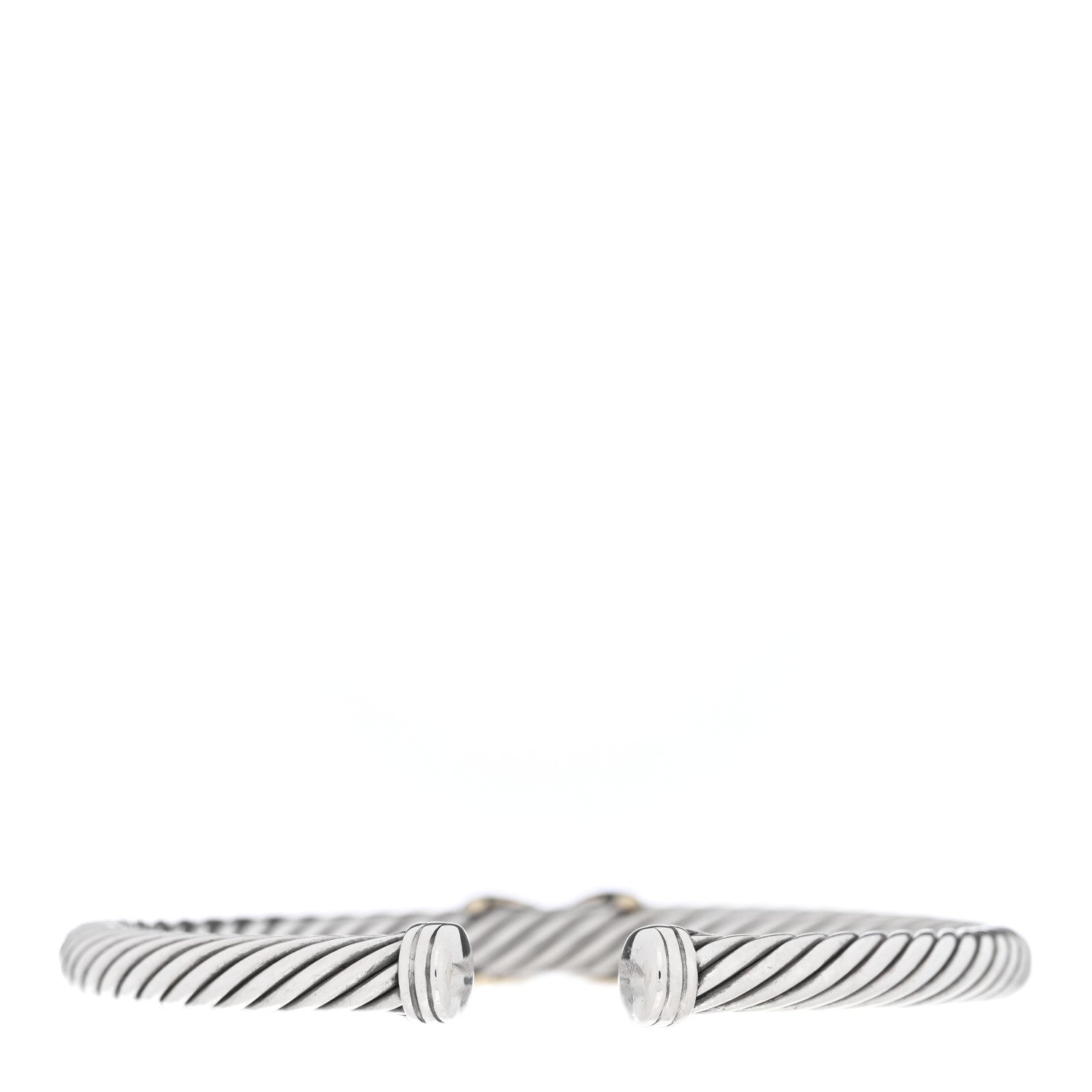 David Yurman Sterling Silver 14K Yellow Gold 5mm X Station Cable Bracelet 2 of 3