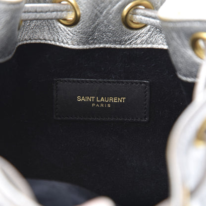 Saint Laurent Metallic Calfskin Small Emmanuelle Bucket Bag Silver 6 of 19