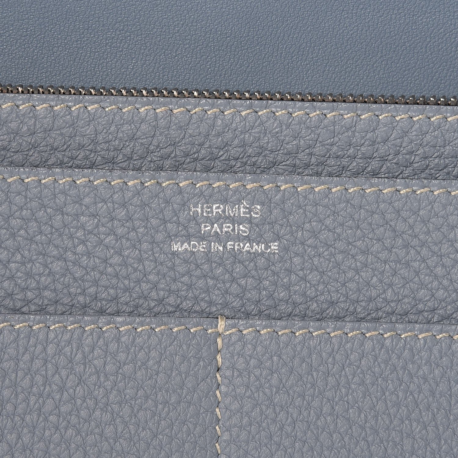Hermes Togo Dogon Duo Wallet Bleu Lin 9 of 10