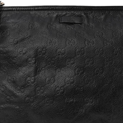Gucci Guccissima Flat Messenger Bag Black 7 of 11