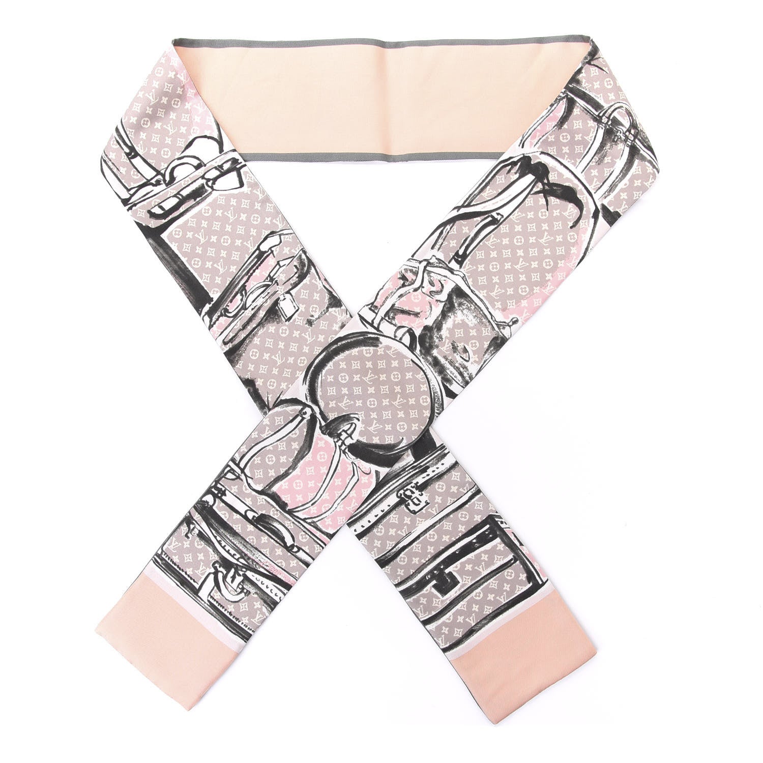 Louis Vuitton Silk Monogram Trunks Bandeau Rose Poudre 1 of 5