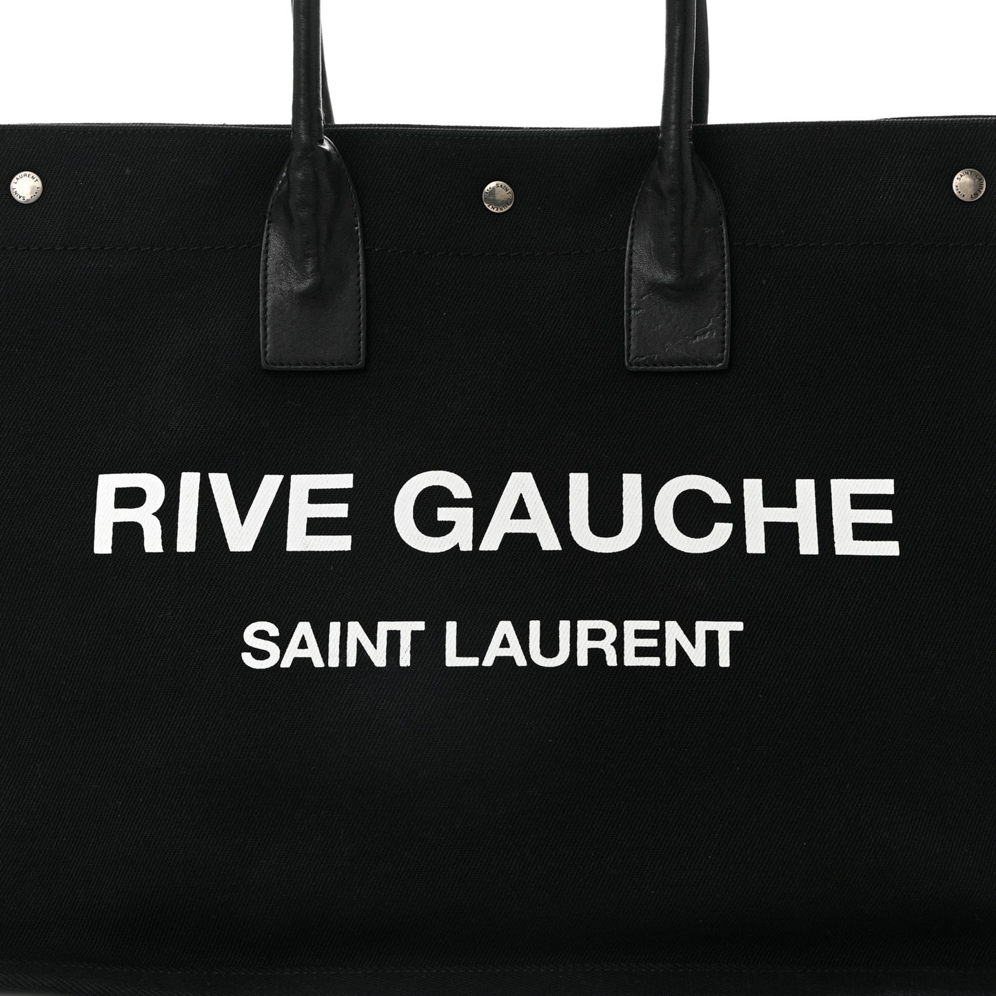 Linen Calfskin Rive Gauche Tote Black