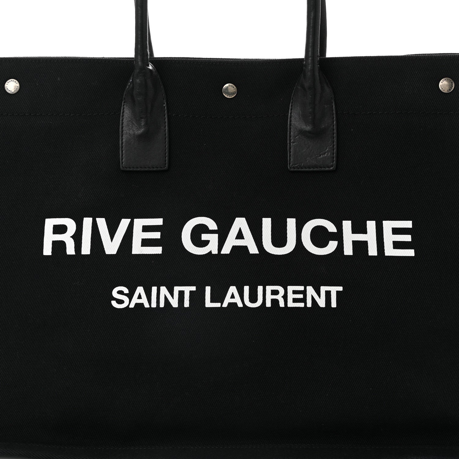 Saint Laurent Linen Calfskin Rive Gauche Tote Black 7 of 10