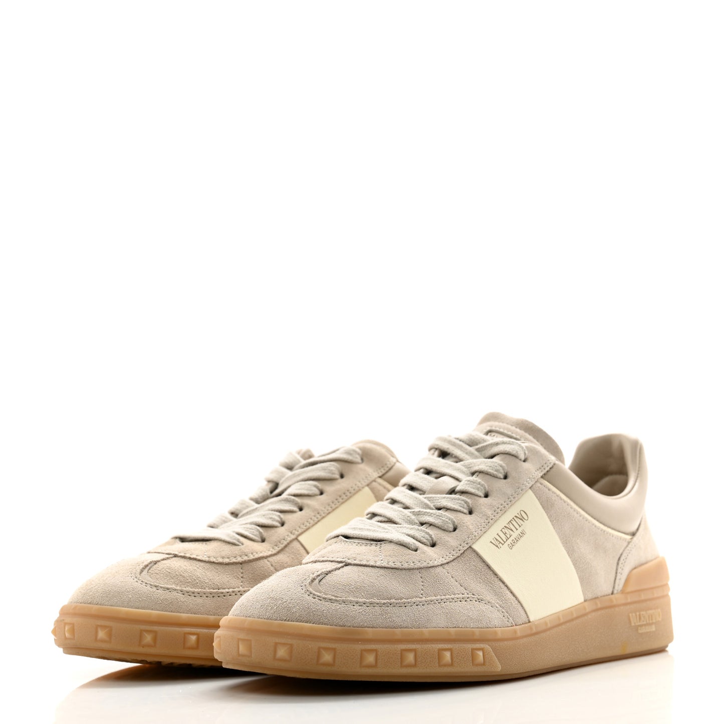 Suede Calfskin Womens Upvillage Low Top Sneakers 38 Beige Ivory