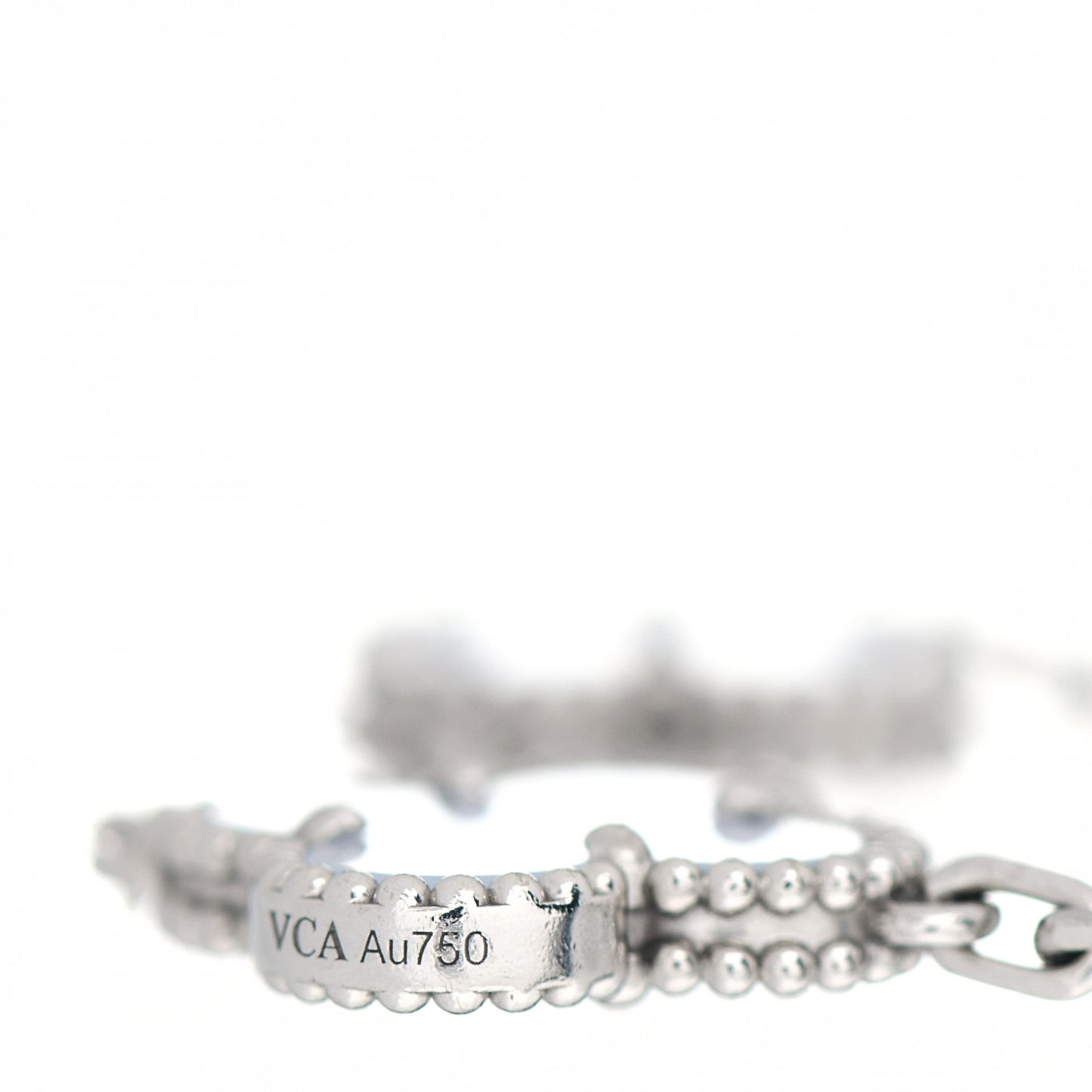 18K White Gold Chalcedony 5 Motifs Vintage Alhambra Bracelet