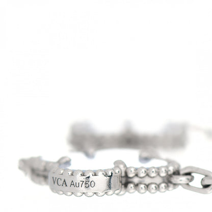 Van Cleef & Arpels 18K White Gold Chalcedony 5 Motifs Vintage Alhambra Bracelet 4 of 5
