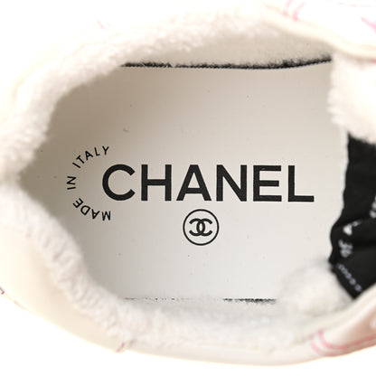 Chanel Calfskin Womens Logo Sneakers 36 White Pink 6 of 8
