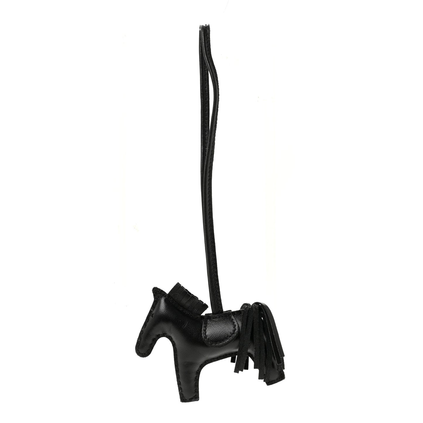 Milo Lambskin Grigri Rodeo Horse Bag Charm PM So Black