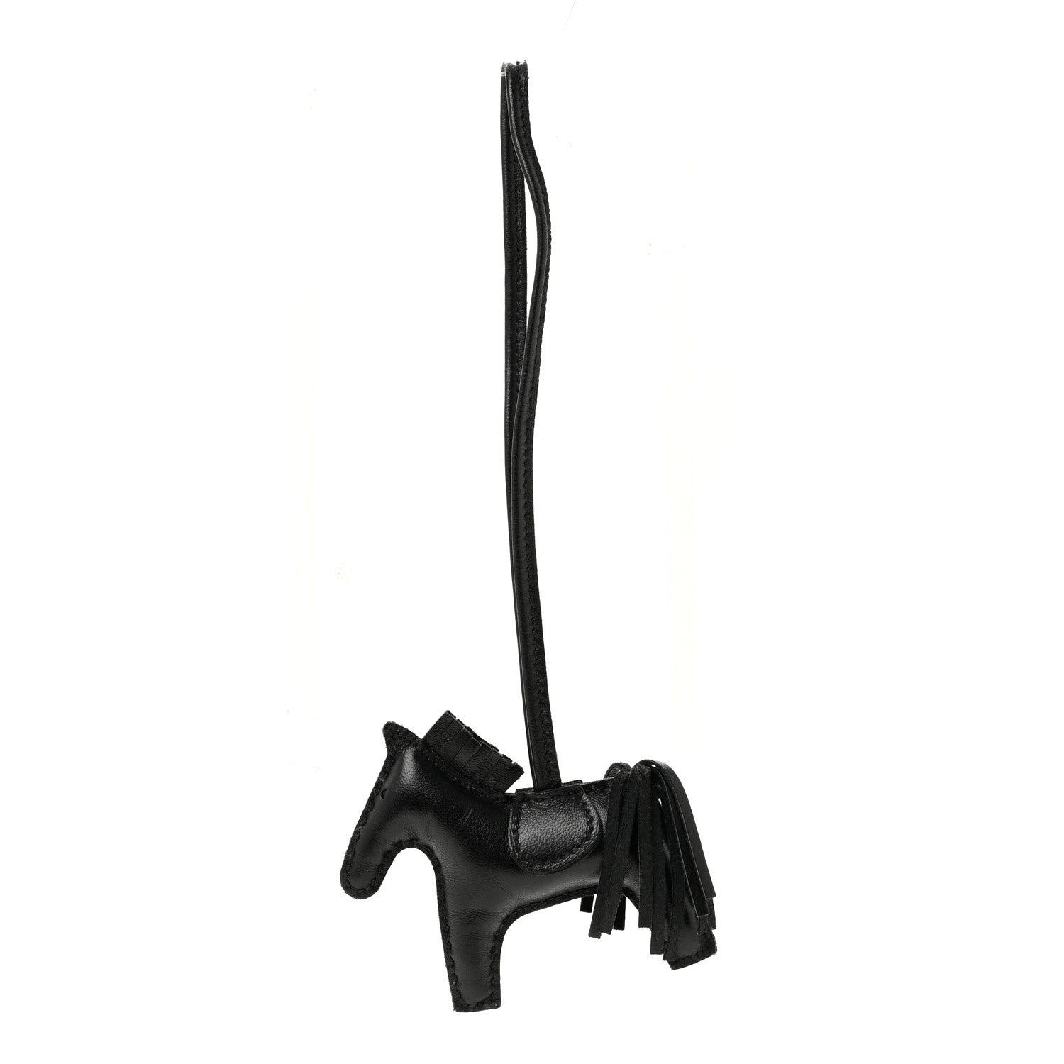 Hermes Milo Lambskin Grigri Rodeo Horse Bag Charm PM So Black 1 of 5