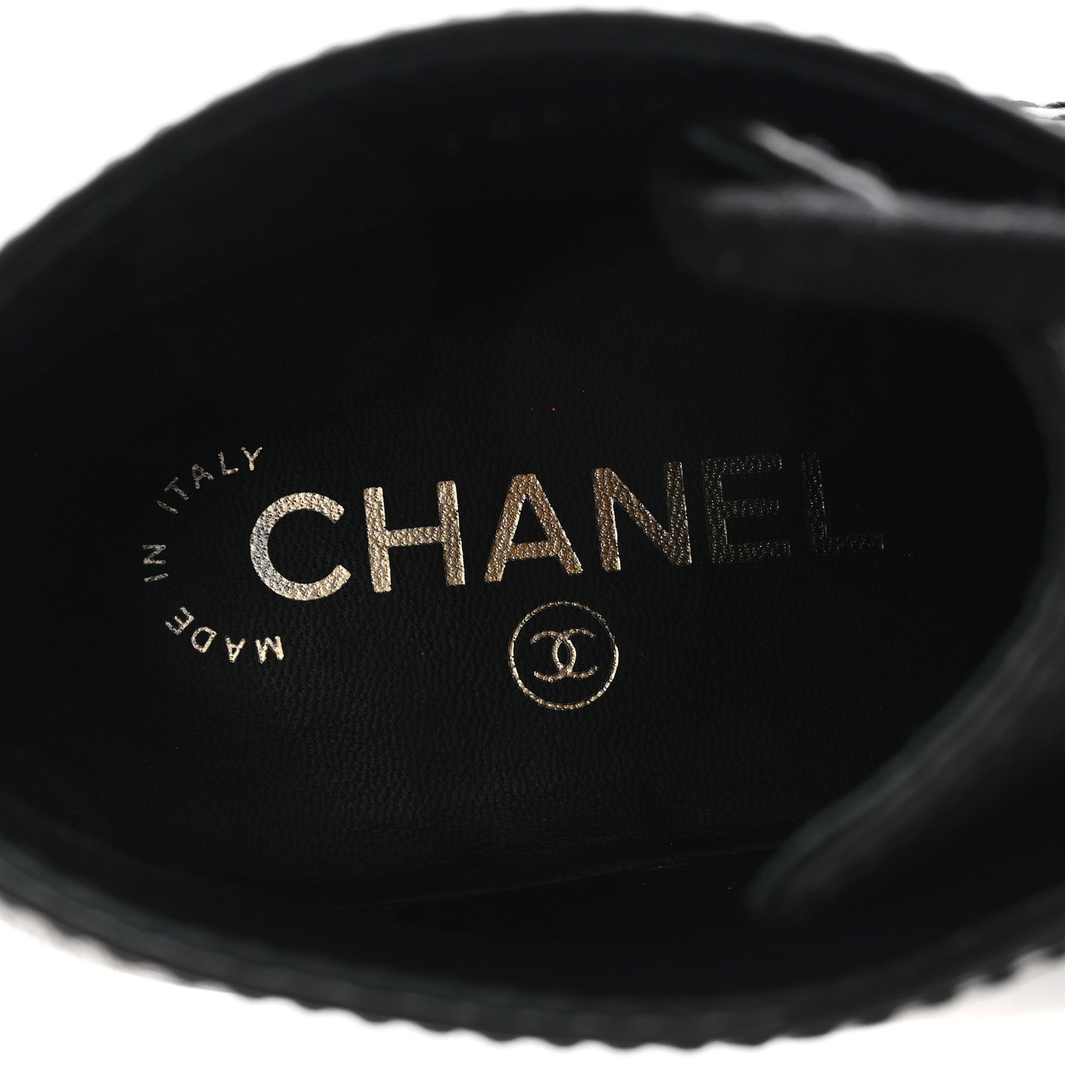 Chanel Calfskin Lace Up CC Boots 38 Black 8 of 10