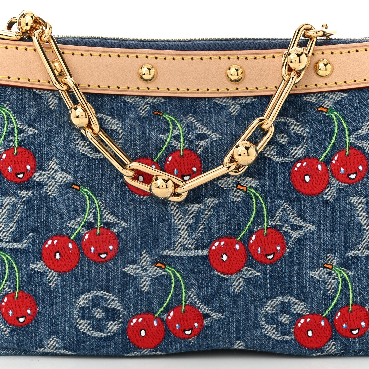 LV X TM Monogram Denim Cerises Pochette Accessories Blue