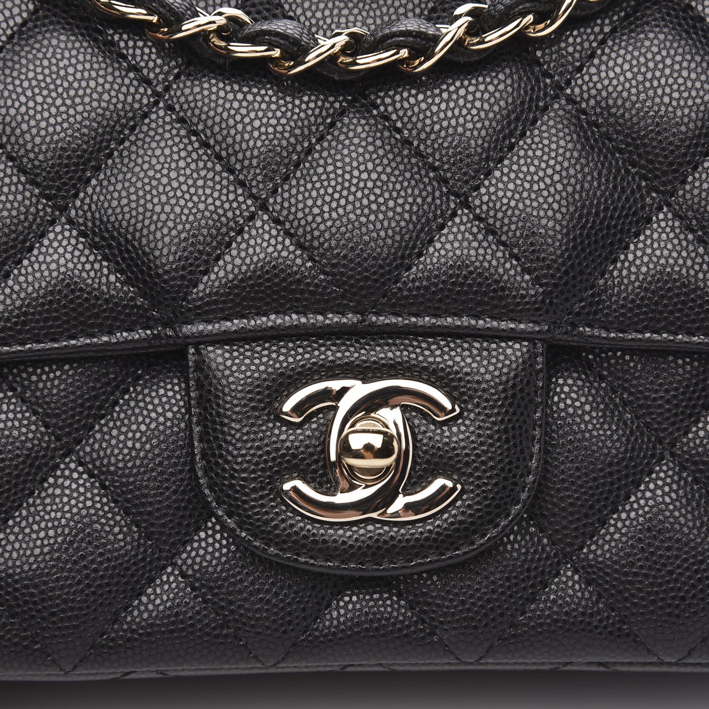 Caviar Quilted Mini Rectangular Flap Black
