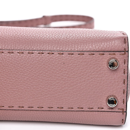 Fendi Cuoio Romano Selleria Bi-Color Mini Peekaboo Iconic Satchel English Rose Camelia 9 of 10