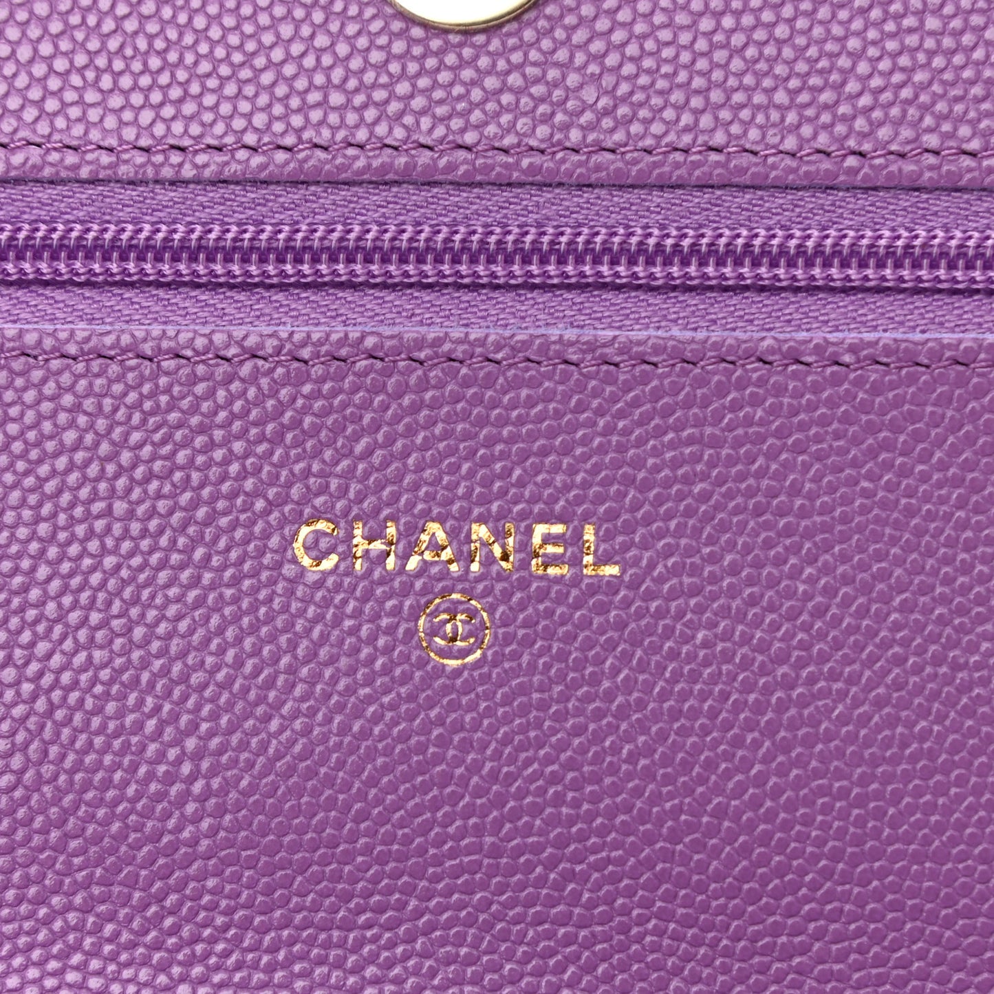 Caviar Quilted Wallet On Chain WOC Purple