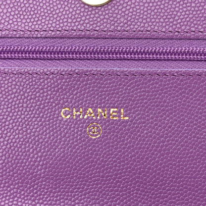 Chanel Caviar Quilted Wallet On Chain WOC Purple 5 of 11