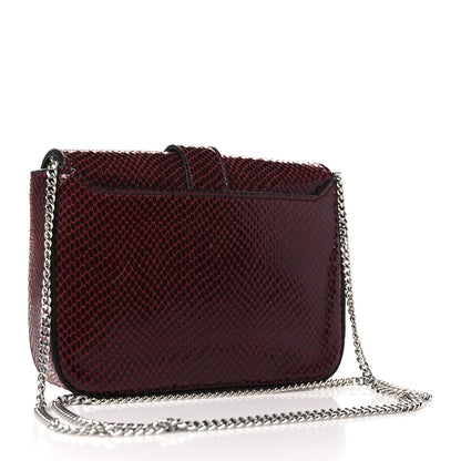 Jimmy Choo Calfskin Lizard Embossed Crystal Cheri Satchel Bordeaux 3 of 10