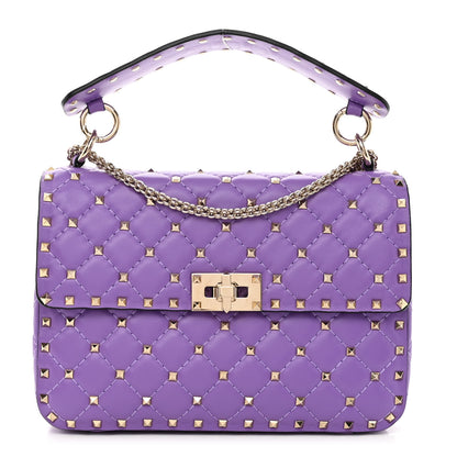 Valentino Garavani Nappa Medium Rockstud Spike Shoulder Bag Glicine 1 of 11