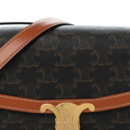 Celine Calfskin Triomphe Canvas Teen Triomphe Bag Tan 8 of 10