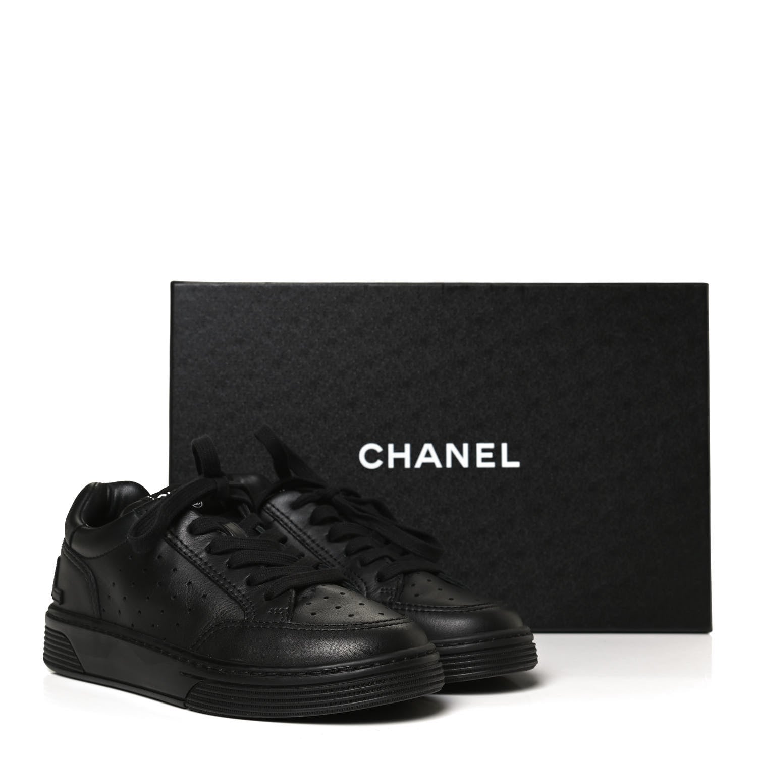 Chanel Calfskin Womens Logo Sneakers 35.5 Black 11 of 11