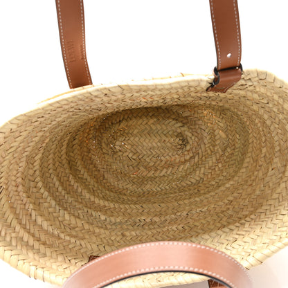 Loewe Raffia Basket Tote Bag Natural Tan Orange 5 of 11