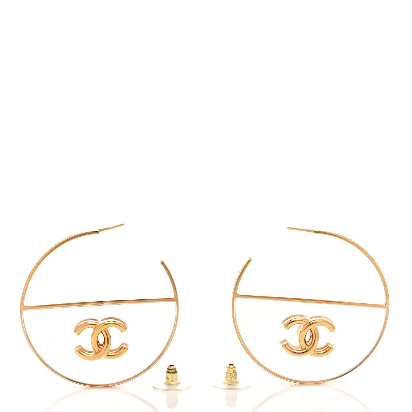 Metal Lucite CC Hoop Earrings
