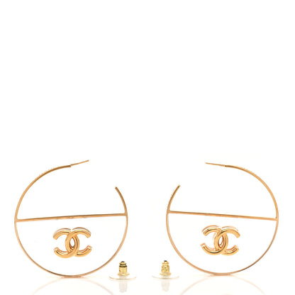 Chanel Metal Lucite CC Hoop Earrings 4 of 4