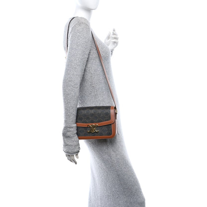 Celine Triomphe Canvas Calfskin Medium Triomphe Bag Tan 2 of 12