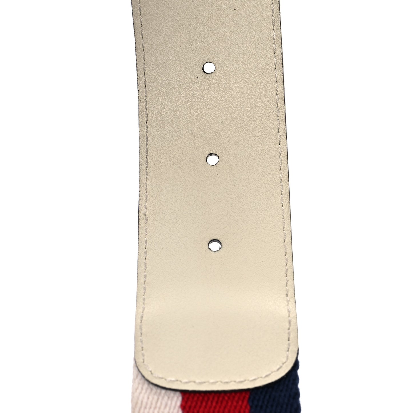 Nylon Calfskin Sylvie Web Double G 40mm Belt 85 34 Mystic White Hibiscus Red Maritime