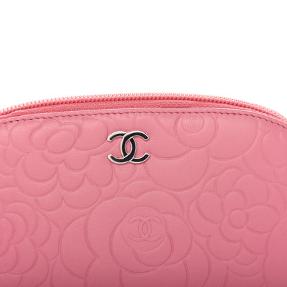 Chanel Lambskin Camellia Embossed Cosmetic Case Pink 8 of 8