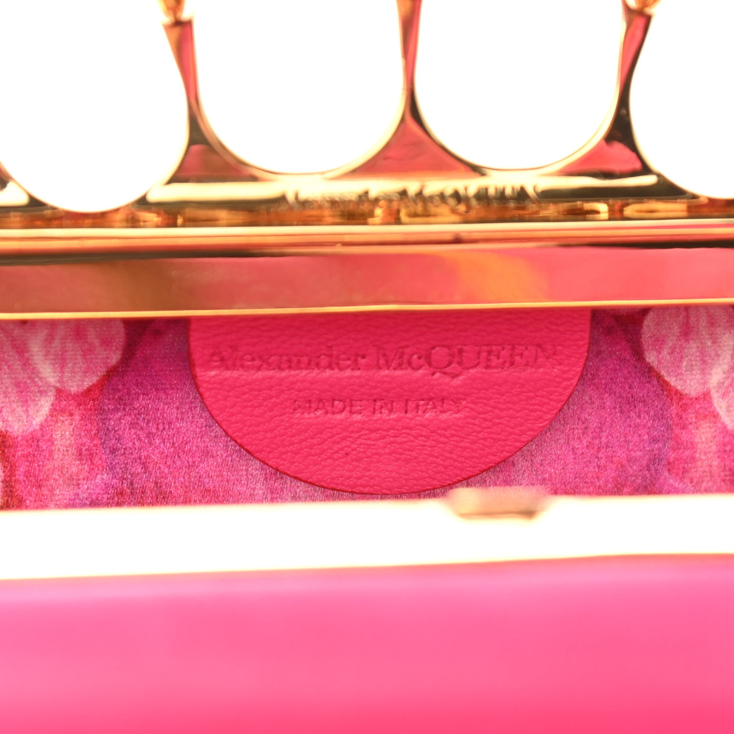 Nappa Butterfly Knuckle Duster Box Clutch Orchid Pink