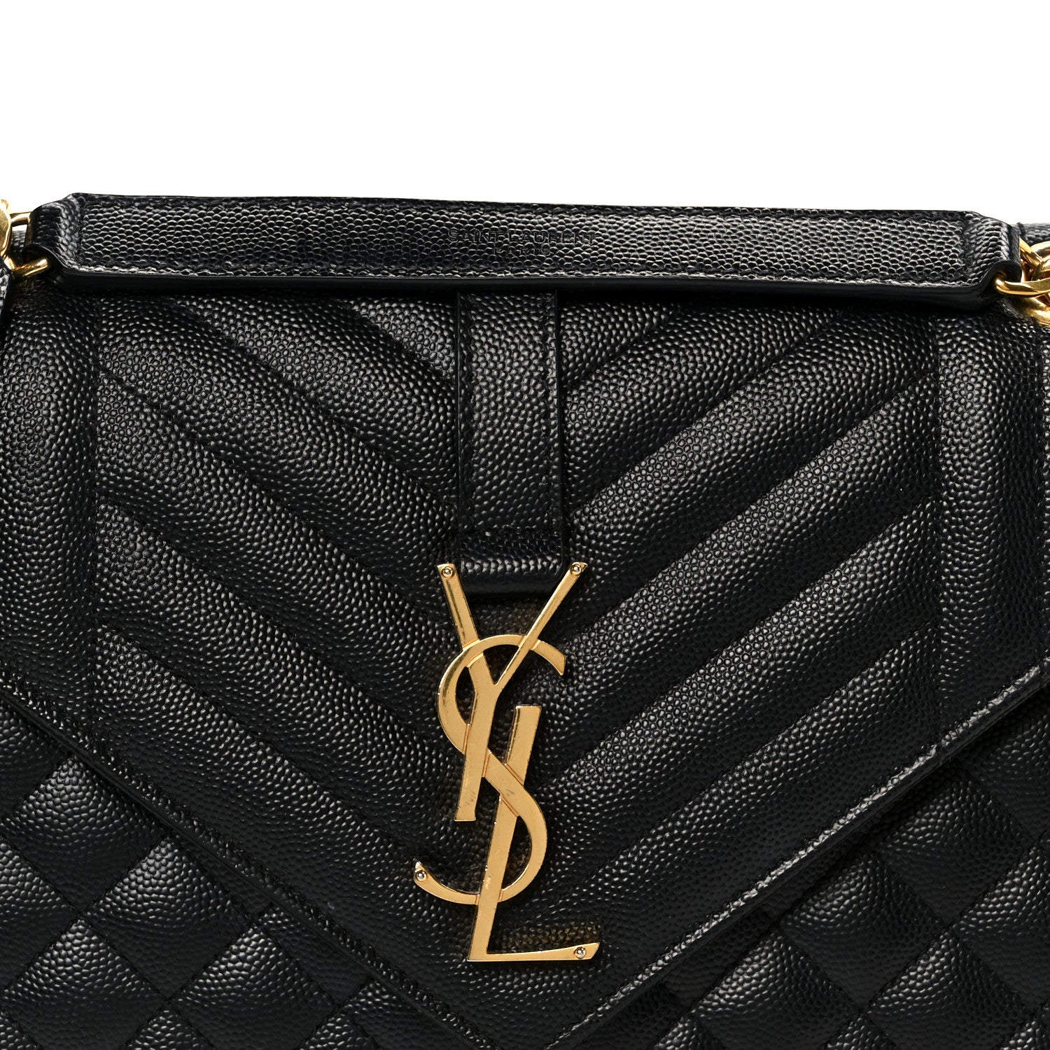 Saint Laurent Grain De Poudre Textured Mixed Matelasse Triquilt Medium Monogram Satchel Black 9 of 12