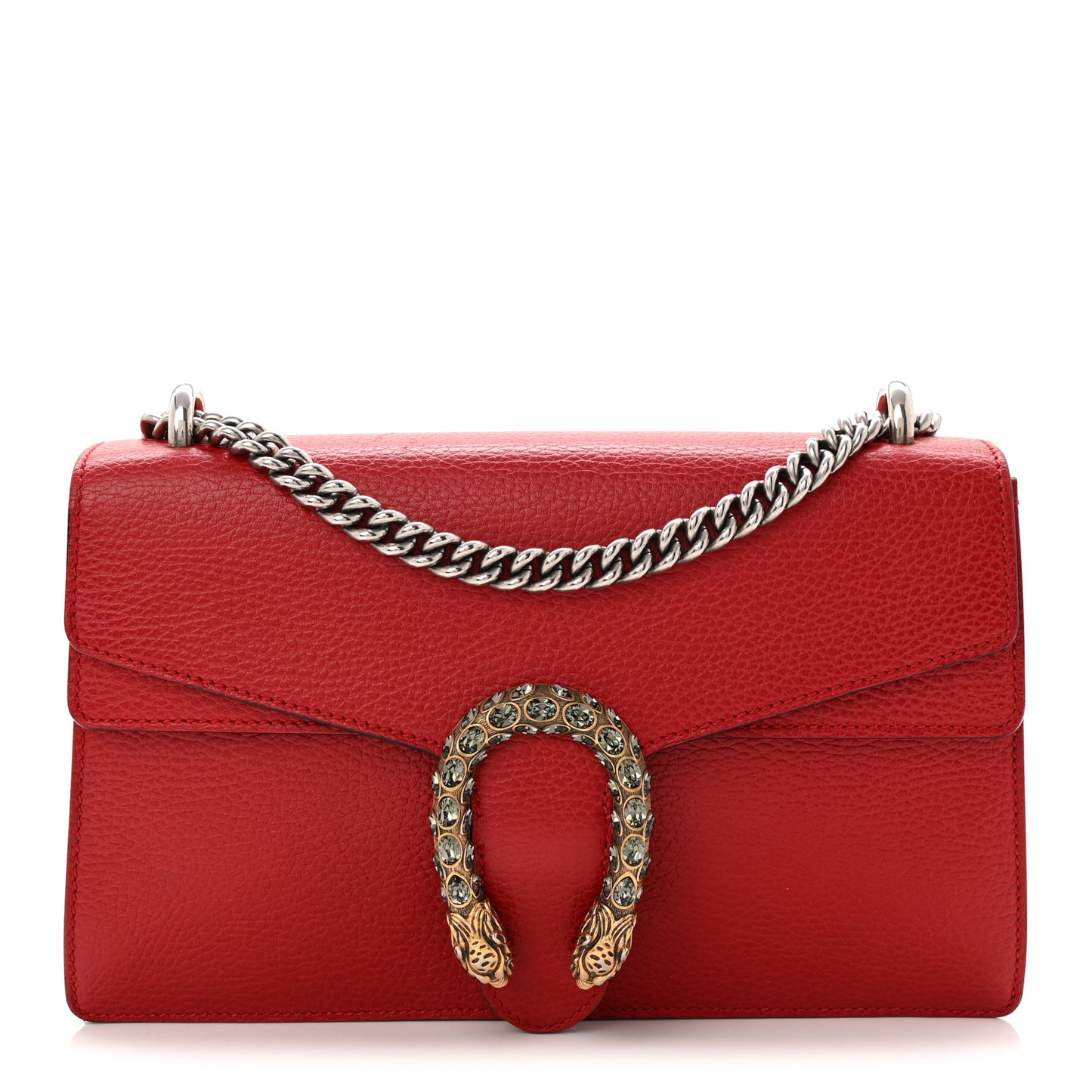 Dollar Calfskin Swarovski Crystal Small Dionysus Shoulder Bag Hibiscus Red