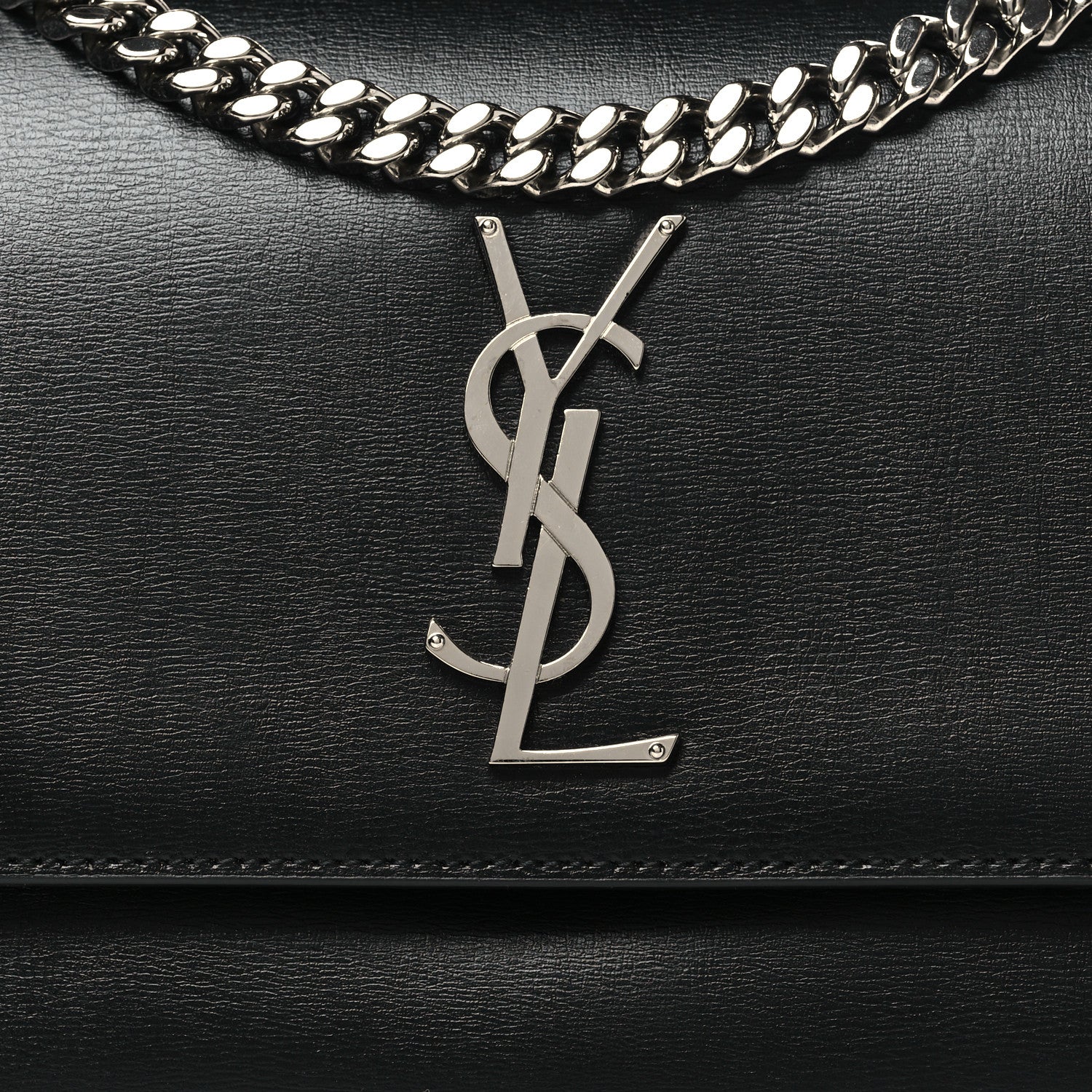 Saint Laurent Calfskin Large Monogram Sunset Black 7 of 10