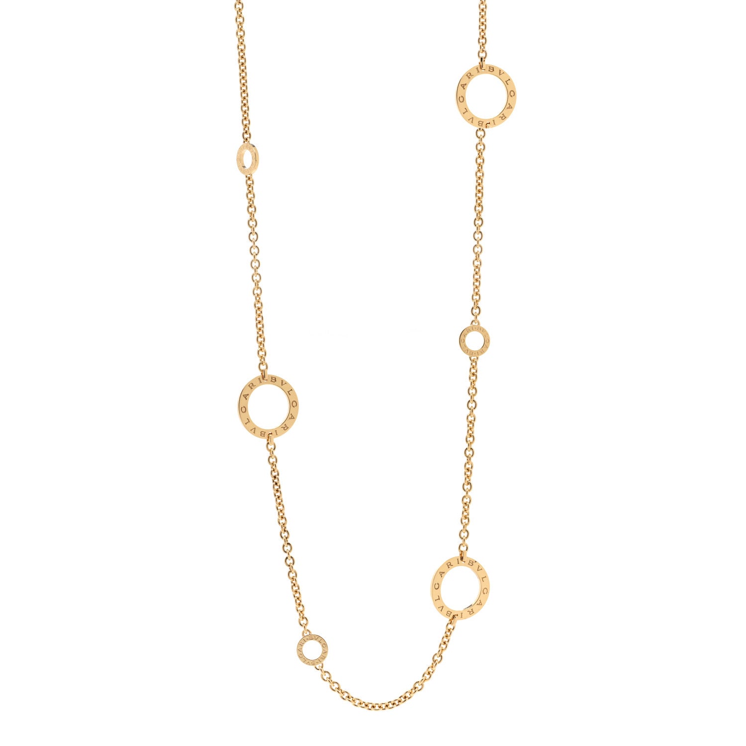 Bulgari 18K Yellow Gold Sautoir Station Necklace 1 of 4