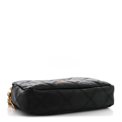 Saint Laurent Grained Lambskin Quilted Mini Becky Double Zip Bag Black 4 of 11
