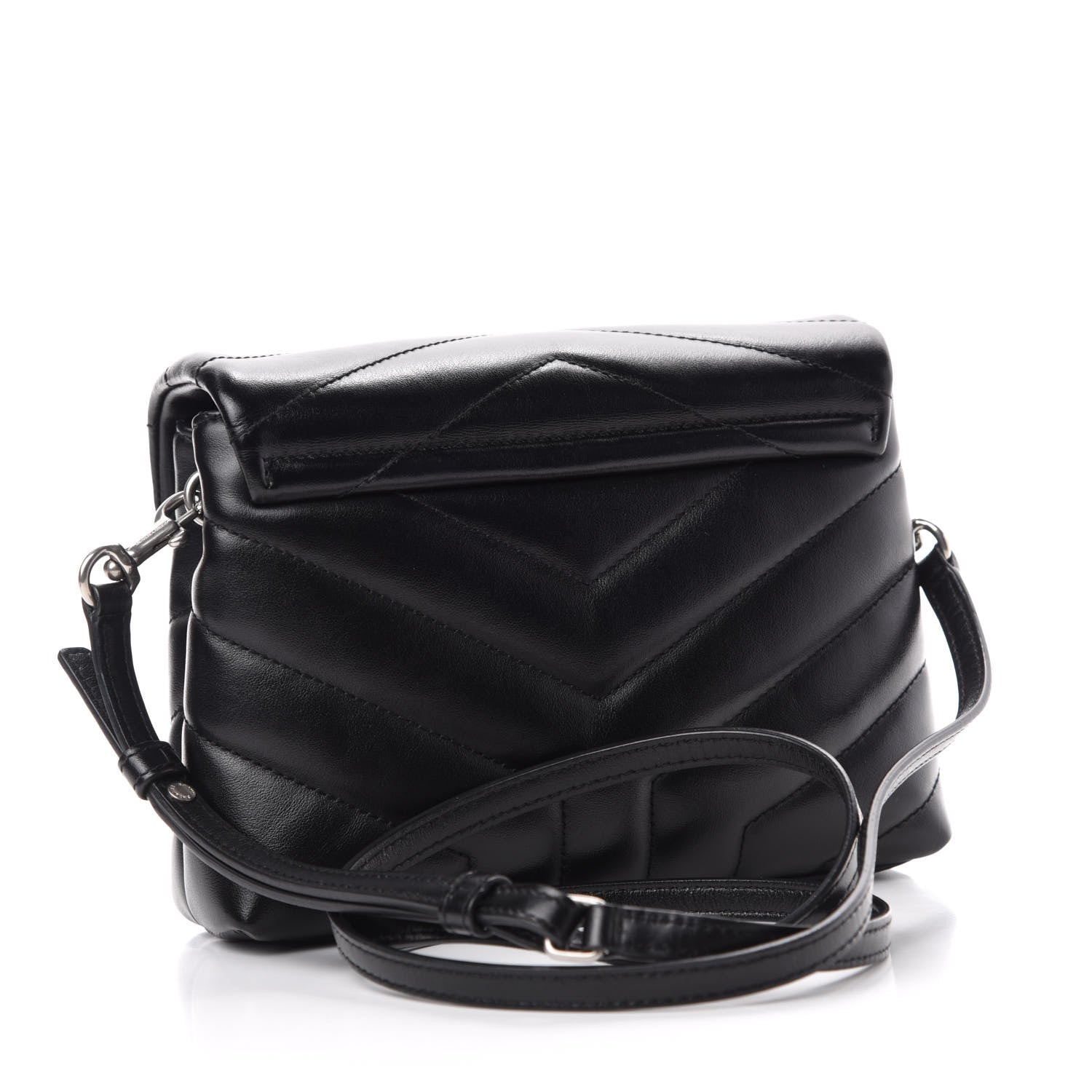 Saint Laurent Calfskin Y Quilted Monogram Toy Loulou Crossbody Bag Black 3 of 11