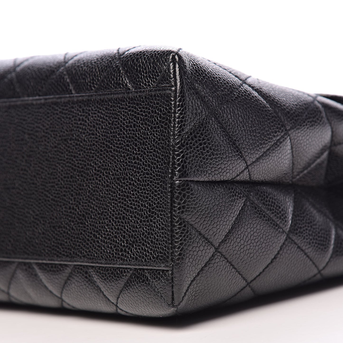 Caviar Quilted Jumbo Kelly Flap Black