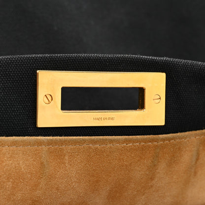 Fendi Canvas Large Peekaboo Iconic Satchel Black Cuoio 7 of 26