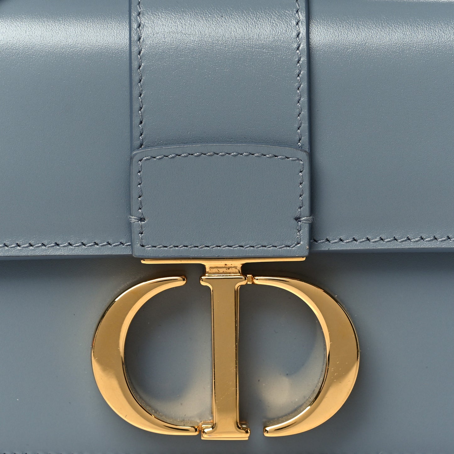 Smooth Calfskin Micro 30 Montaigne Flap Bag Blue Gray