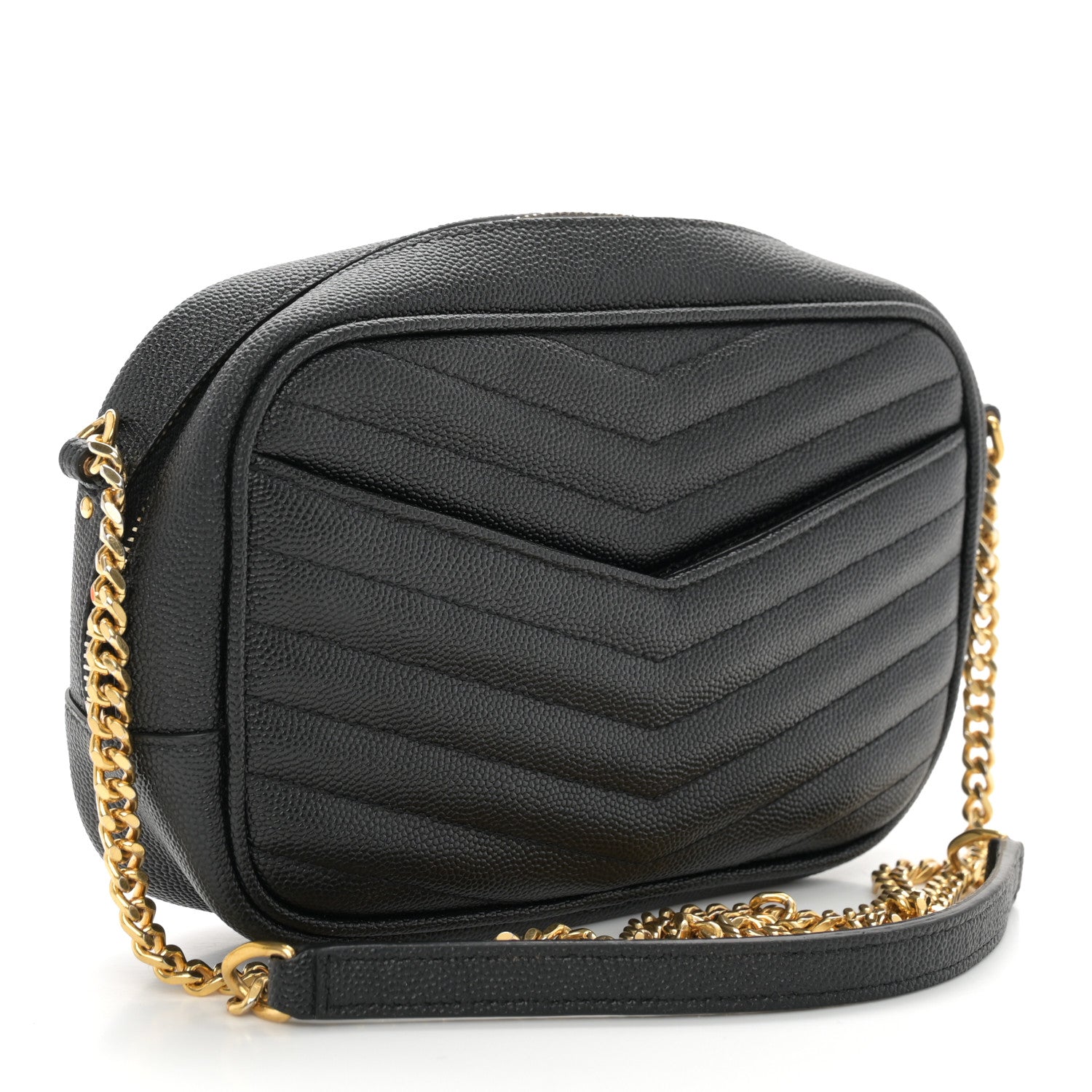 Saint Laurent Grain De Poudre Matelasse Monogram Mini Lou Camera Bag Black 3 of 13