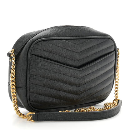 Saint Laurent Grain De Poudre Matelasse Monogram Mini Lou Camera Bag Black 3 of 13