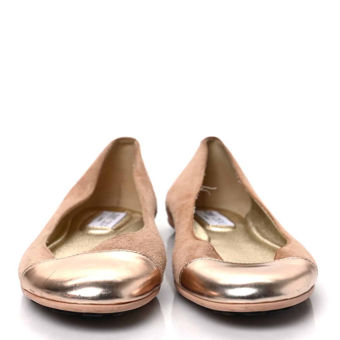 Suede Metallic Ballet Flats 37 Pink