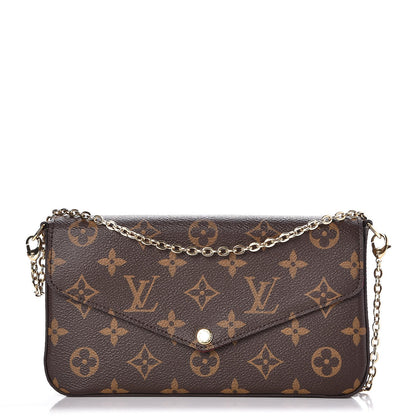 Louis Vuitton Monogram Pochette Felicie Chain Wallet Fuchsia 1 of 10