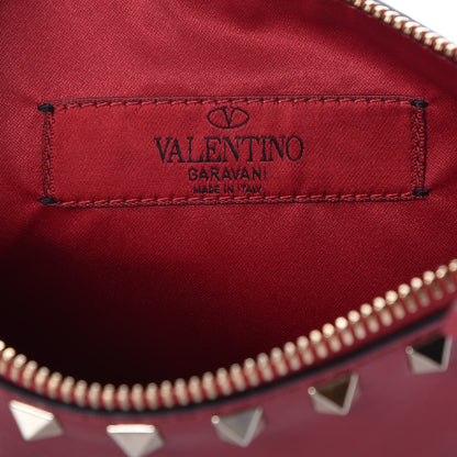 Valentino Garavani Vitello Medium Rockstud Zip Pouch Scarlet 6 of 7