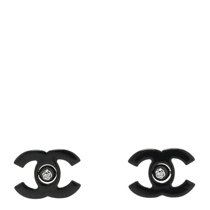 Chanel Resin CC Mademoiselle Earrings Black 1 of 4