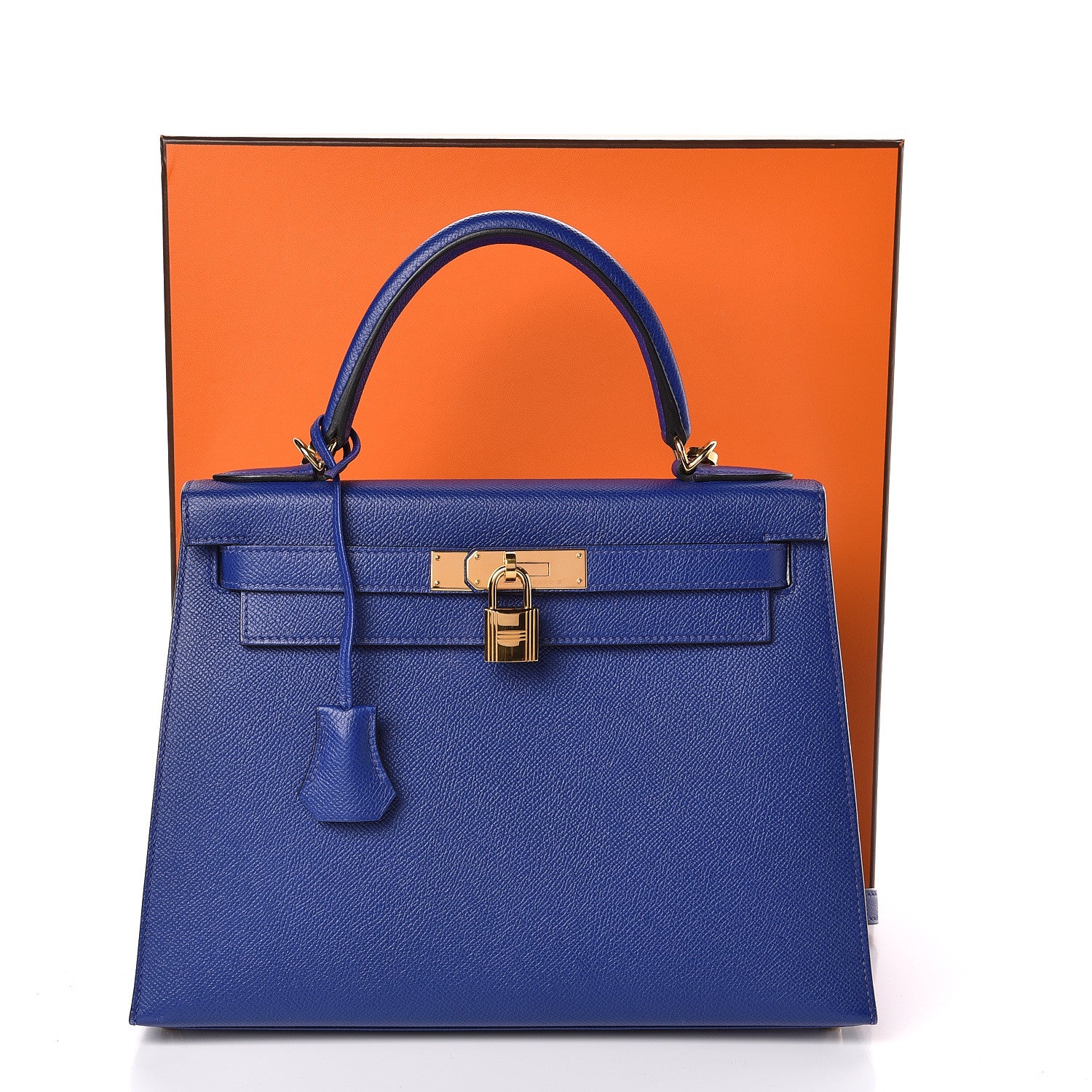 Hermes Epsom Kelly Sellier 28 Bleu Electrique 37 of 37