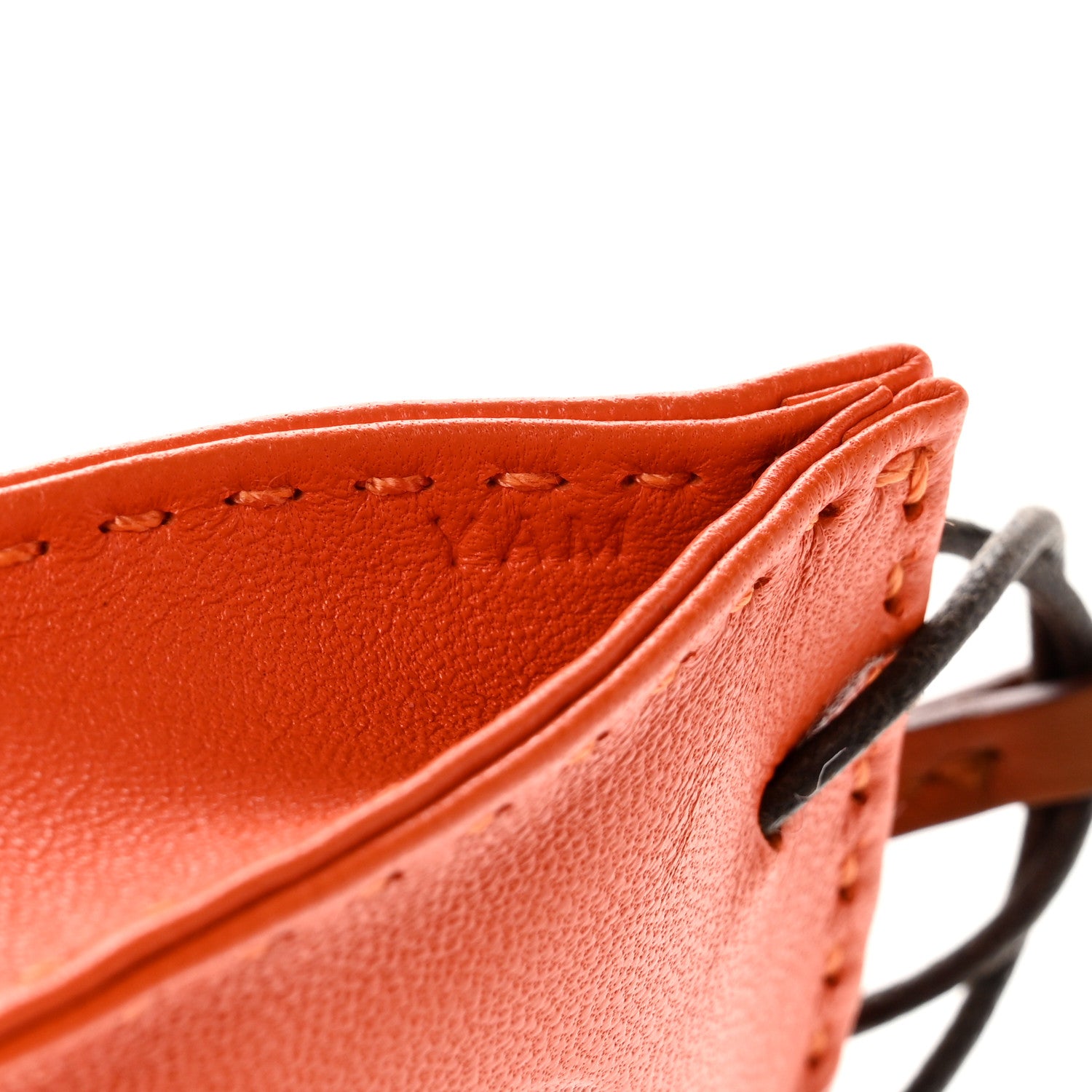 Hermes Milo Lambskin Swift Shopping Bag Charm Feu Gold 3 of 4